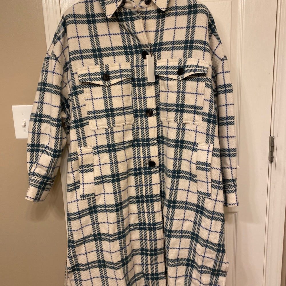 Isabel Marant Étoile
Faxon Wool Plaid Shacket
